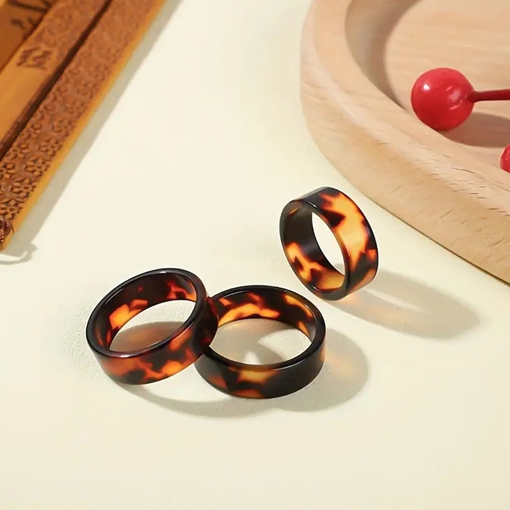 Faux Tortoise Shell Acrylic Ring
